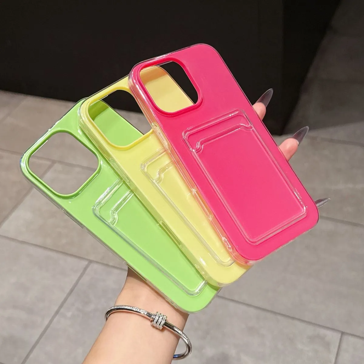 Jelly 2-in-1 Card Holder Case for iPhone 17 Pro Max, Skin-Feel Soft TPU Bumper Cover Compatible with iPhone 16 Pro Max, Hybrid Protective Shell with Built-in Card Slot
